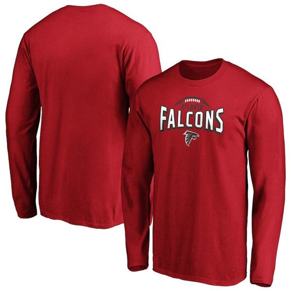 Men's Atlanta Falcons Red Clamp Down Long Sleeve T-Shirt